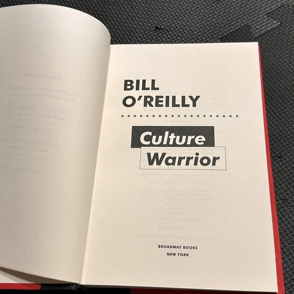 Bill O'Reilly Culture Warrior First Edition Hardcover 2006 Broadway Books